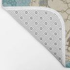 Vintage Astrology Zodiac Wheel on Teal Bath Mat Gallery Image 2