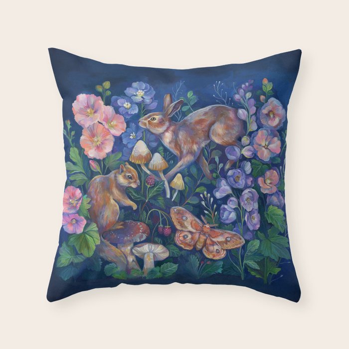 Spring Flower Garden Throw Pillow Gallery Image 1