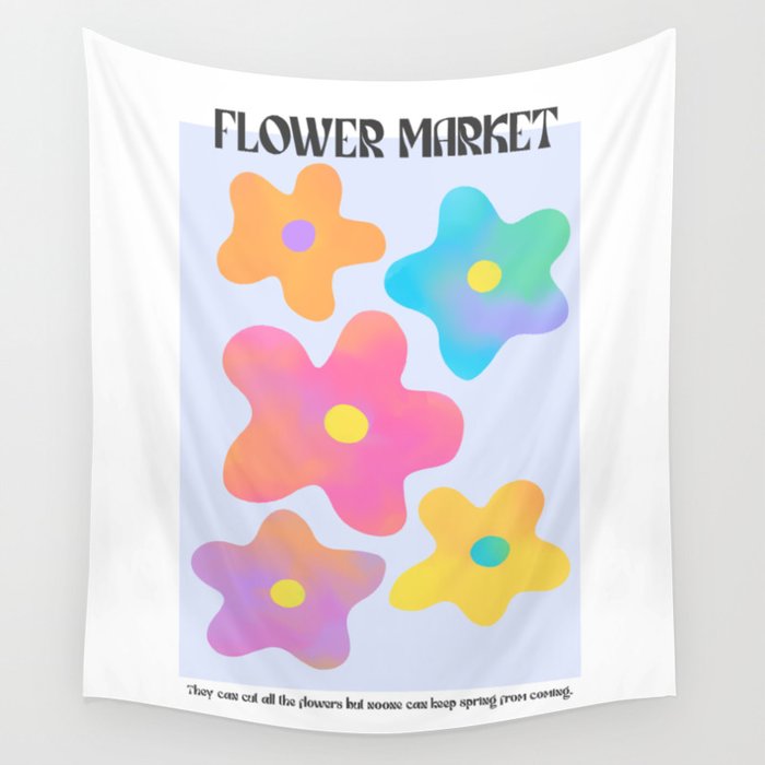 Flower market neon Wall Tapestry Gallery Image 1