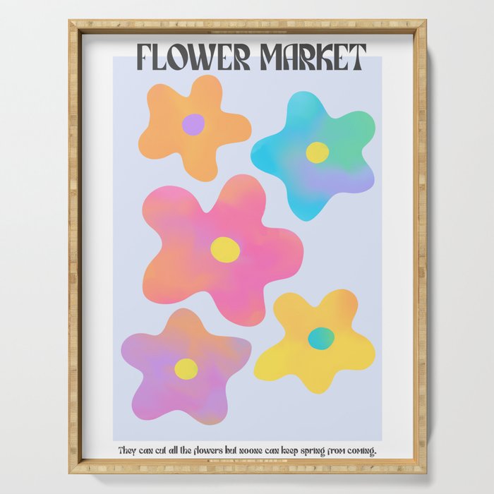 Flower market neon Serving Tray Gallery Image 1