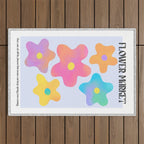 Flower market neon Outdoor Rug Gallery Image 1