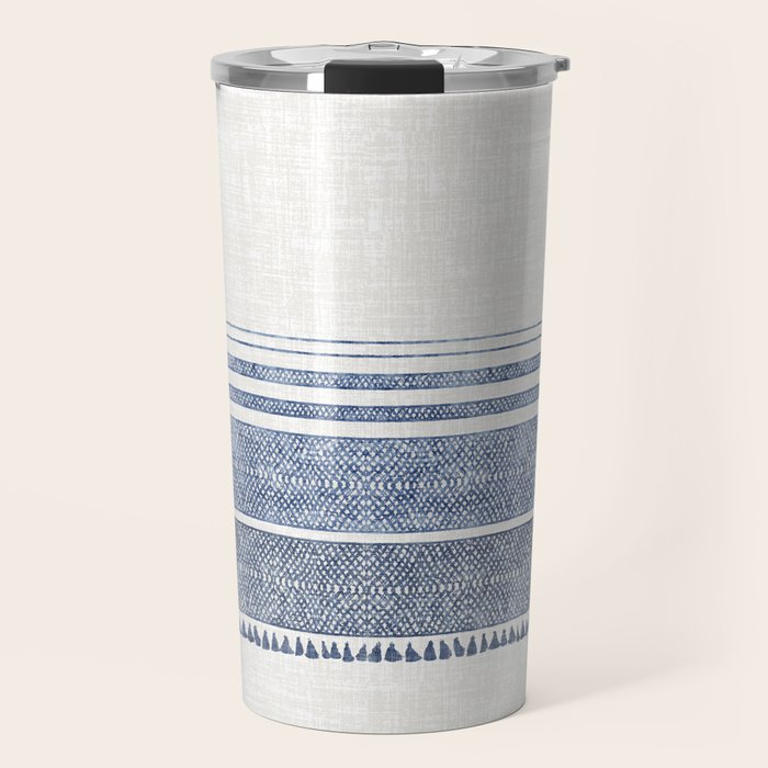 FRENCH LINEN CHAMBRAY TASSEL Travel Mug Gallery Image 1