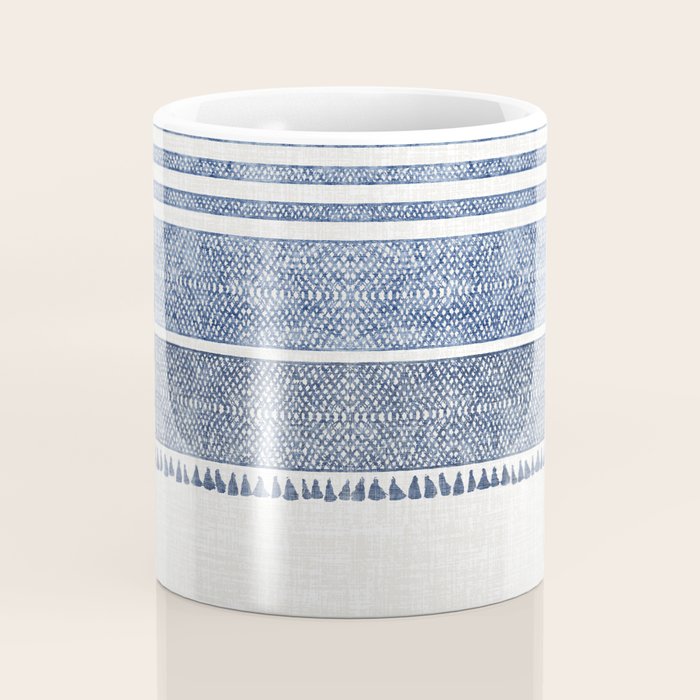 FRENCH LINEN CHAMBRAY TASSEL Coffee Mug Gallery Image 4