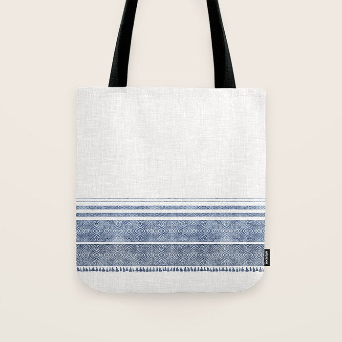 FRENCH LINEN CHAMBRAY TASSEL Tote Bag Gallery Image 1