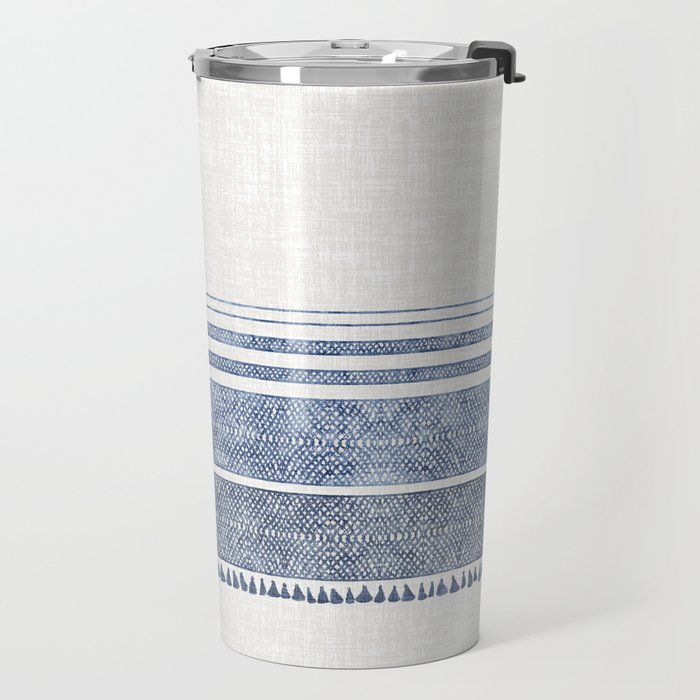 FRENCH LINEN CHAMBRAY TASSEL Travel Mug Gallery Image 2