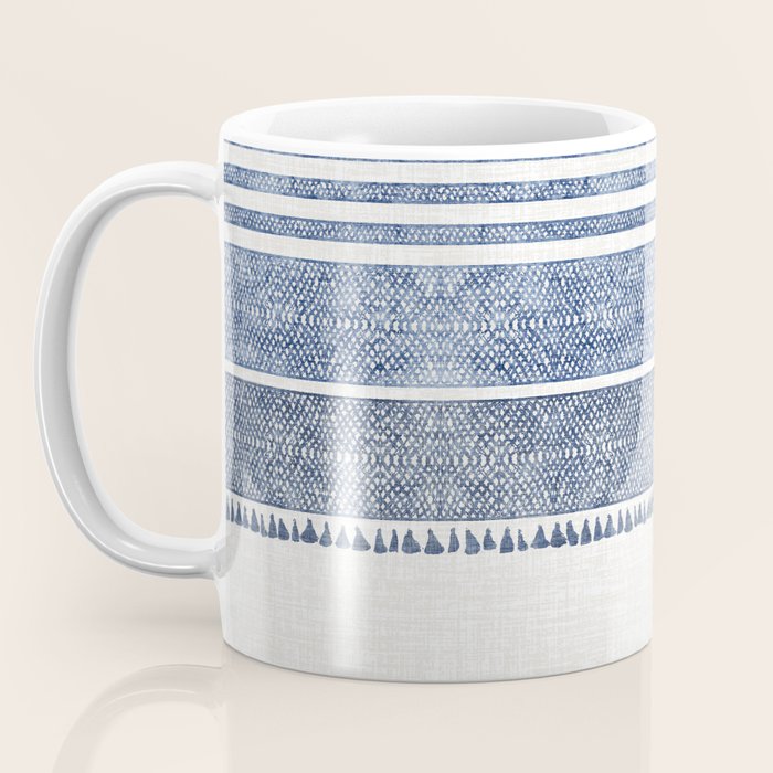 FRENCH LINEN CHAMBRAY TASSEL Coffee Mug Gallery Image 3