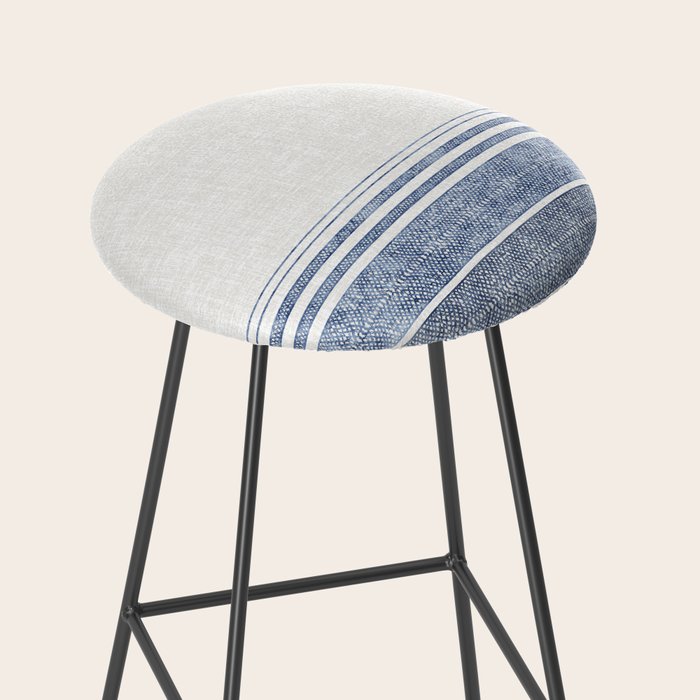 FRENCH LINEN CHAMBRAY TASSEL Stool Gallery Image 2