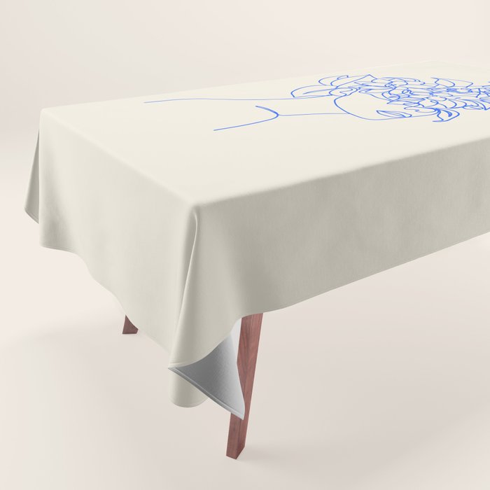The Girl with the Flowers: Off-White Edition Tablecloth Gallery Image 1