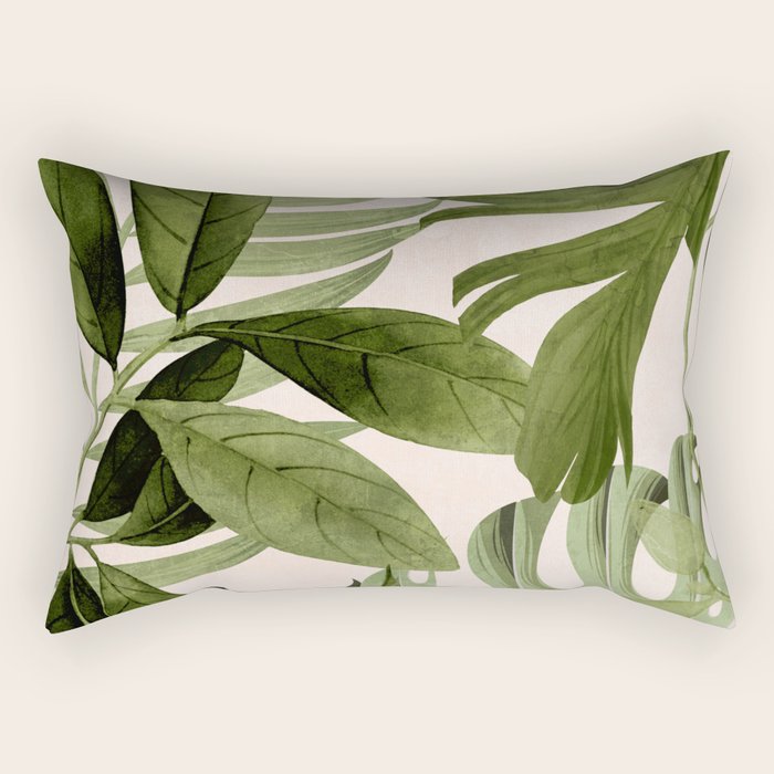 Abstract Art Tropical Leaves 100 Rectangular Pillow Gallery Image 1