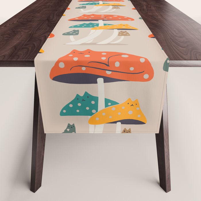 Cat and Plant 47: Mushroom Cats Table Runner Gallery Image 1
