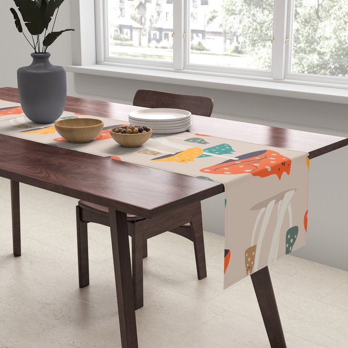 Cat and Plant 47: Mushroom Cats Table Runner Gallery Image 2