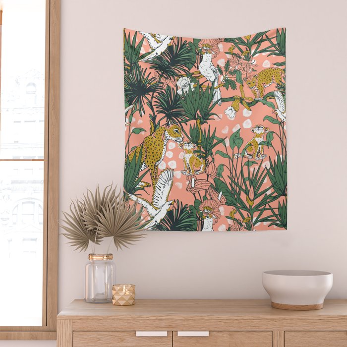 ANIMALS IN THE RAINFOREST I Wall Tapestry Gallery Image 2