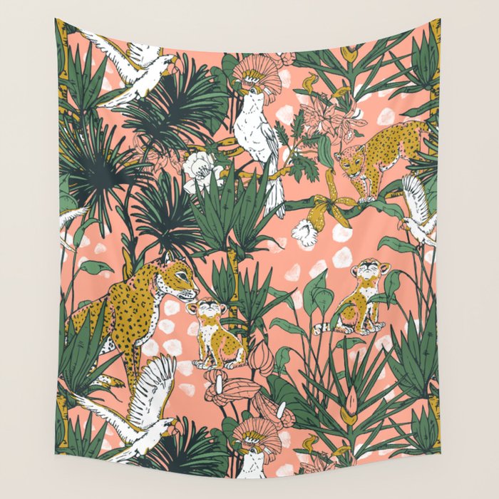 ANIMALS IN THE RAINFOREST I Wall Tapestry Gallery Image 1