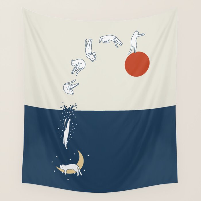 Cat Landscape 37 Wall Tapestry Gallery Image 4