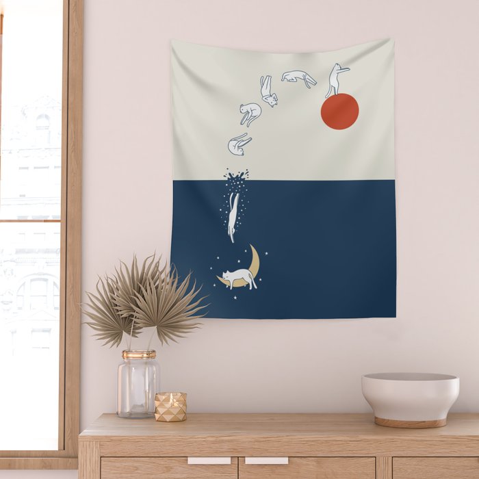 Cat Landscape 37 Wall Tapestry Gallery Image 2