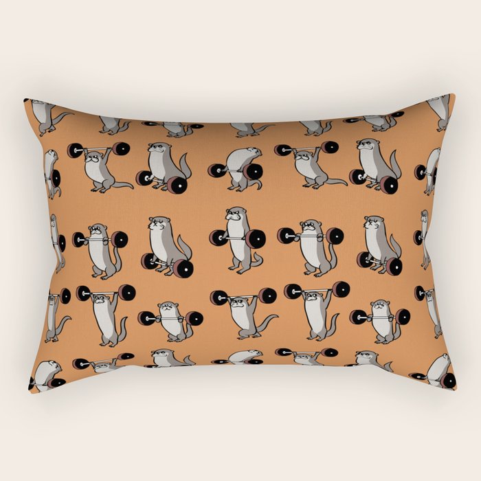 Olympic Lifting Otter Rectangular Pillow Gallery Image 1