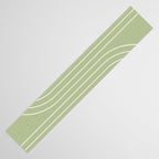 Minimal Line Curvature XXII Pastel Green Mid Century Modern Arch Abstract Table Runner Gallery Image 3