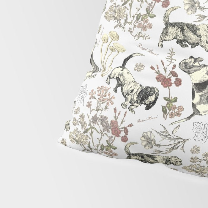 BASSET HOUNDS and MAGICAL MUSCHROOMS  Pillow Sham Gallery Image 4