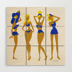 Beach Bombshells - Blondes in Blue Wood Wall Art Gallery Image 1