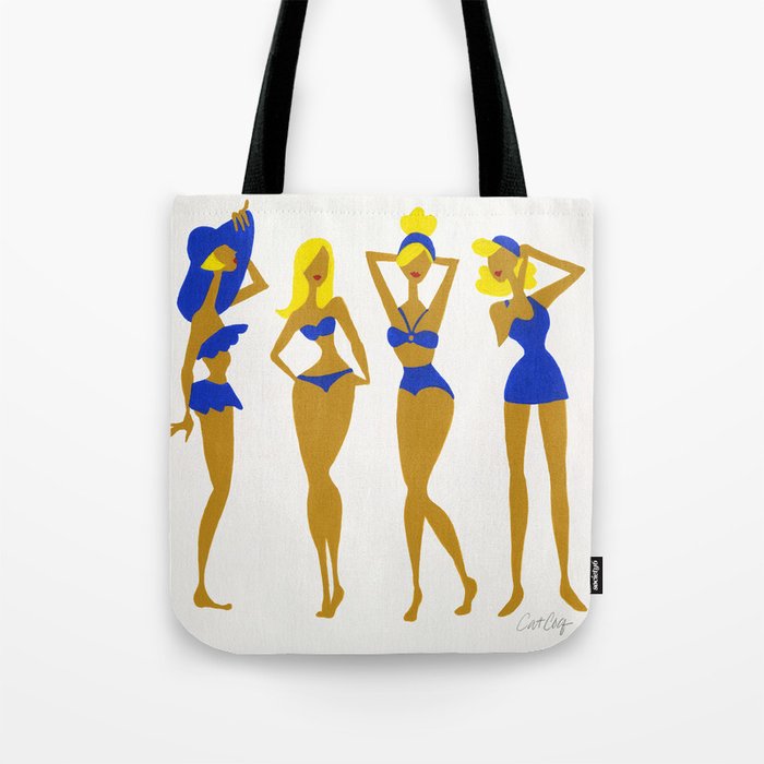 Beach Bombshells - Blondes in Blue Tote Bag Gallery Image 1