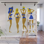 Beach Bombshells - Blondes in Blue Wall Mural Gallery Image 1
