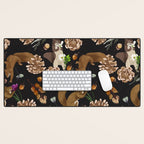 Squirrel flowering dark meadow Desk Mat Gallery Image 1