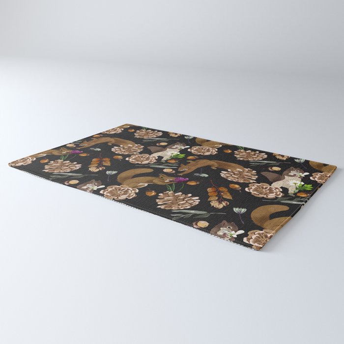 Squirrel flowering dark meadow Rug Gallery Image 3