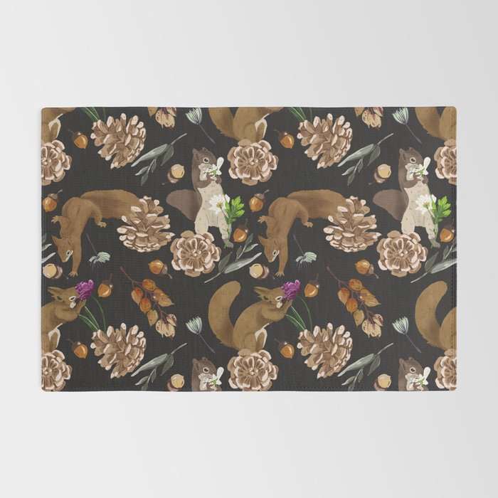 Squirrel flowering dark meadow Rug Gallery Image 2