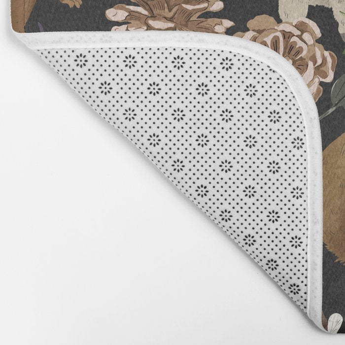 Squirrel flowering dark meadow Bath Mat Gallery Image 2
