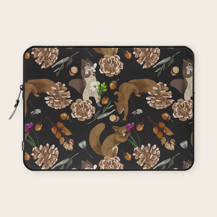 Squirrel flowering dark meadow Laptop Sleeve Gallery Image 1