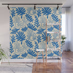 Abstract blue nature leaf art pattern Wall Mural Gallery Image 1