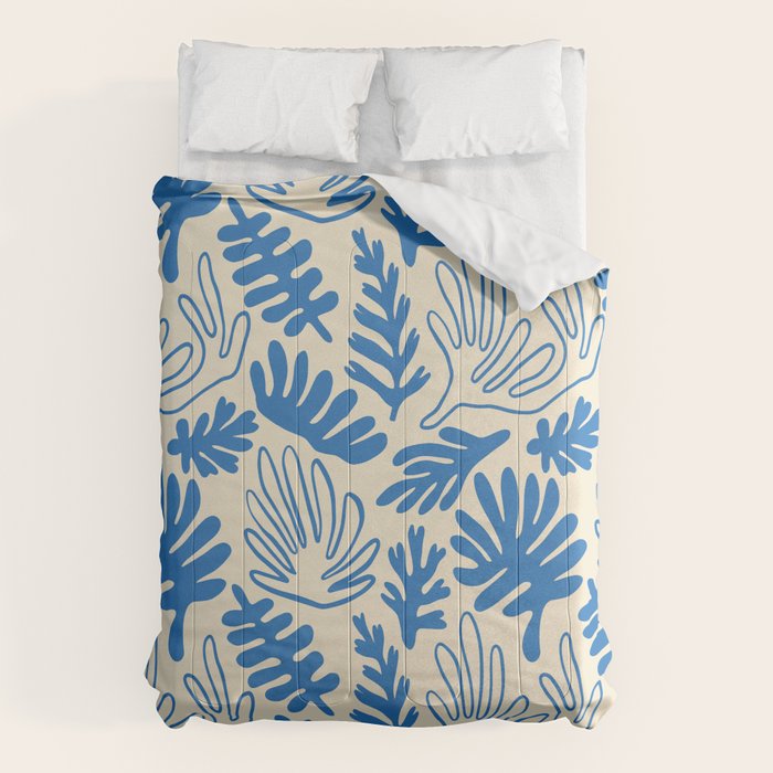 Abstract blue nature leaf art pattern Comforter Gallery Image 6