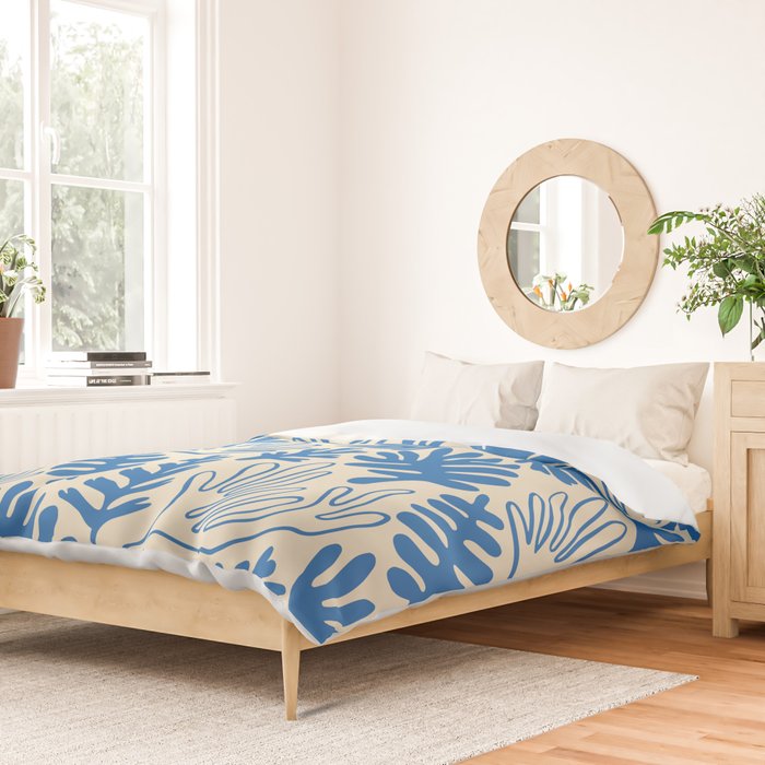 Abstract blue nature leaf art pattern Duvet Cover Gallery Image 2
