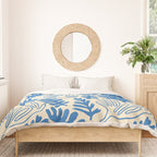 Abstract blue nature leaf art pattern Duvet Cover Gallery Image 3