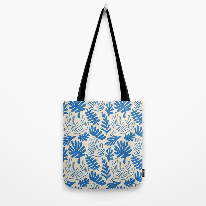 Abstract blue nature leaf art pattern Tote Bag Gallery Image 2