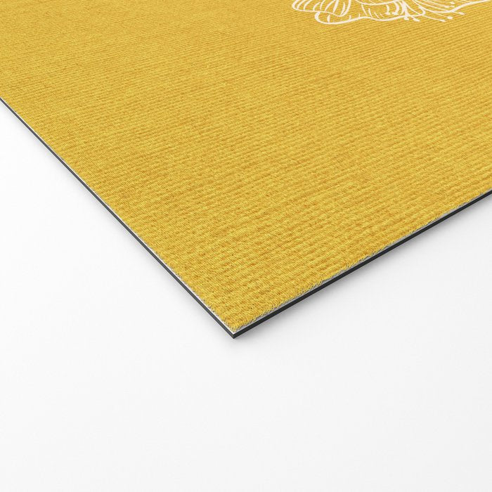 Scandinavian Brushed Gold Floral Ornament | Tropical Line Art Welcome Mat Gallery Image 2