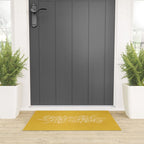 Scandinavian Brushed Gold Floral Ornament | Tropical Line Art Welcome Mat Gallery Image 3