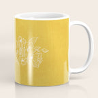 Scandinavian Brushed Gold Floral Ornament | Tropical Line Art Coffee Mug Gallery Image 1