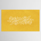 Scandinavian Brushed Gold Floral Ornament | Tropical Line Art Tablecloth Gallery Image 2