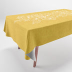 Scandinavian Brushed Gold Floral Ornament | Tropical Line Art Tablecloth Gallery Image 1
