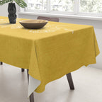 Scandinavian Brushed Gold Floral Ornament | Tropical Line Art Tablecloth Gallery Image 3