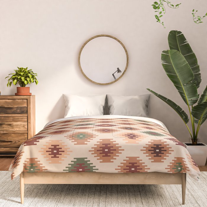 Southwest native Aztec diamonds kilim Comforter Gallery Image 3