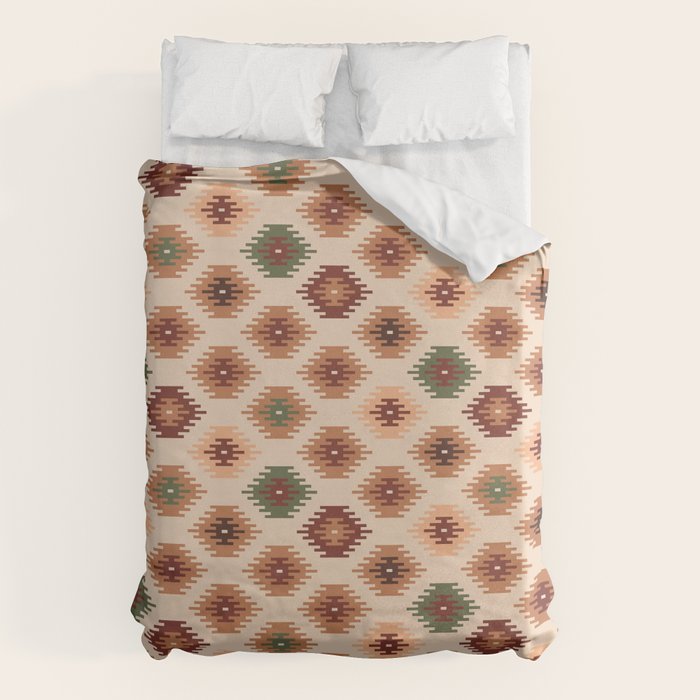 Southwest native Aztec diamonds kilim Duvet Cover Gallery Image 1