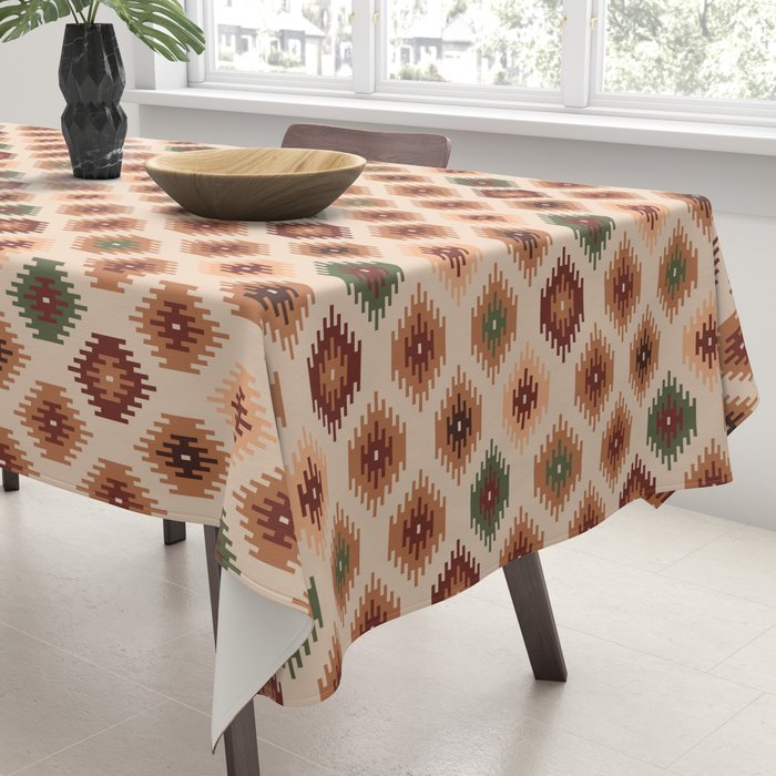 Southwest native Aztec diamonds kilim Tablecloth Gallery Image 3