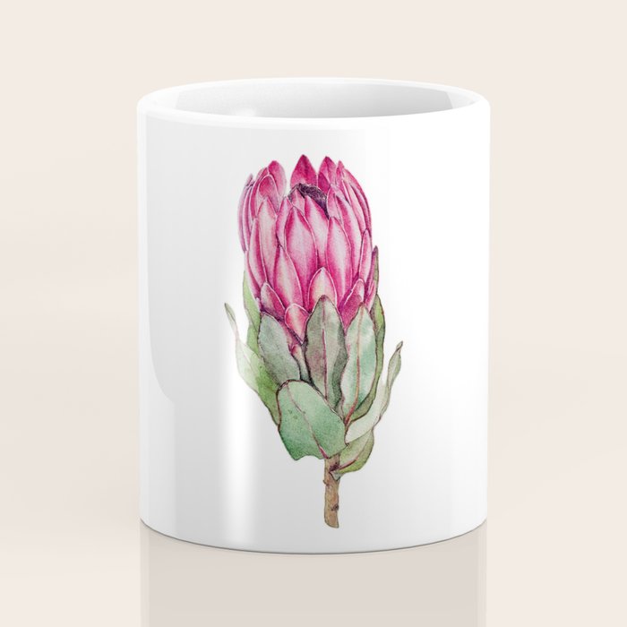 Protea flower painted in watercolor Coffee Mug Gallery Image 4