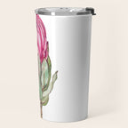 Protea flower painted in watercolor Travel Mug Gallery Image 2