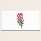 Protea flower painted in watercolor Desk Mat Gallery Image 3