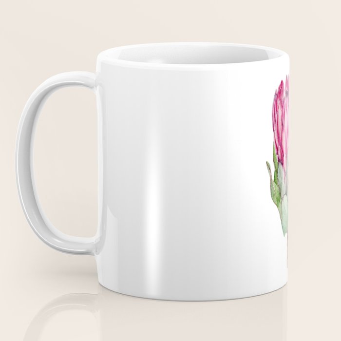 Protea flower painted in watercolor Coffee Mug Gallery Image 3