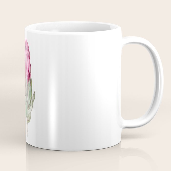 Protea flower painted in watercolor Coffee Mug Gallery Image 1