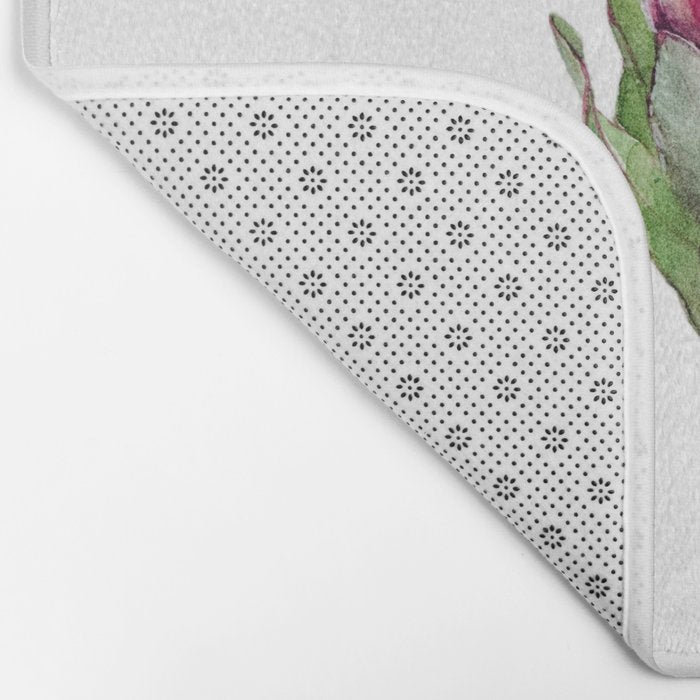 Protea flower painted in watercolor Bath Mat Gallery Image 2